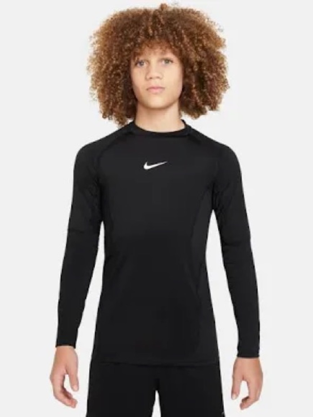Nike Pro Black Long-Sleeve Dri-FIT Crew Shirt